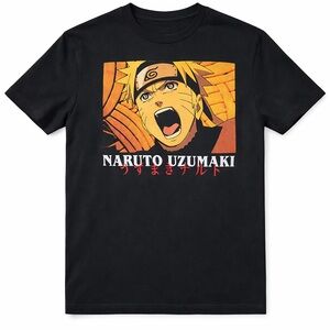 Naruto Uzumaki Anime Graphic Tee Black Short Sleeve T Shirt Size S